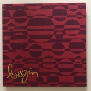 Canvas wall art. Embroidered "Begin". Wall decor.